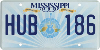 MS license plate HUB186