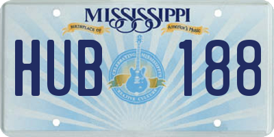 MS license plate HUB188