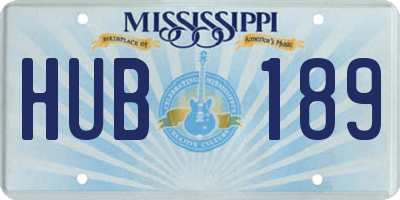 MS license plate HUB189