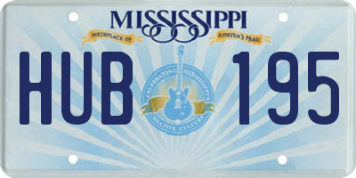 MS license plate HUB195