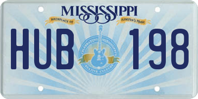 MS license plate HUB198