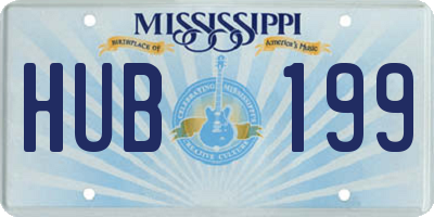MS license plate HUB199