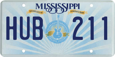MS license plate HUB211