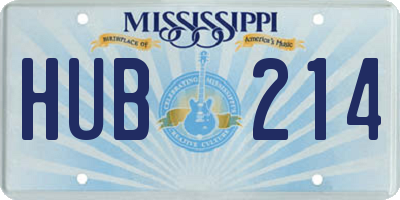MS license plate HUB214