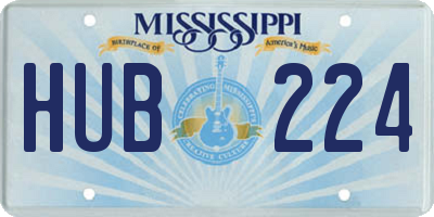 MS license plate HUB224