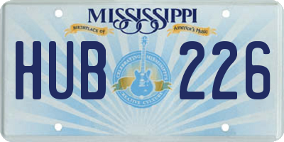 MS license plate HUB226