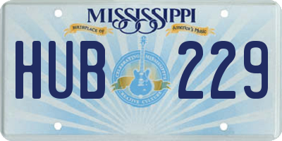 MS license plate HUB229