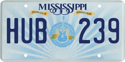 MS license plate HUB239