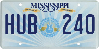 MS license plate HUB240