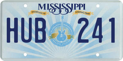 MS license plate HUB241