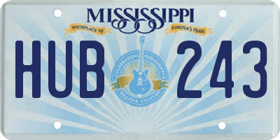 MS license plate HUB243