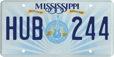 MS license plate HUB244