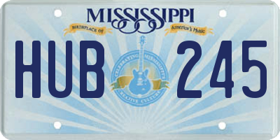 MS license plate HUB245