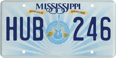 MS license plate HUB246