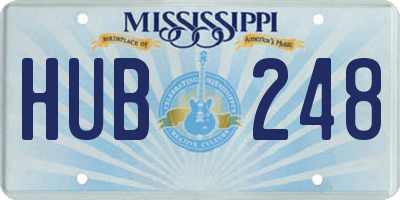 MS license plate HUB248