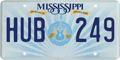 MS license plate HUB249