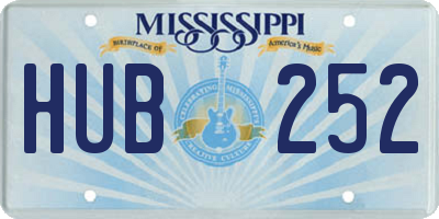 MS license plate HUB252