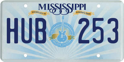 MS license plate HUB253