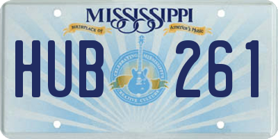 MS license plate HUB261