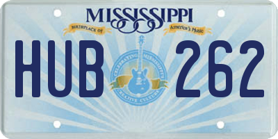 MS license plate HUB262