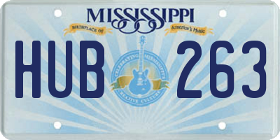 MS license plate HUB263