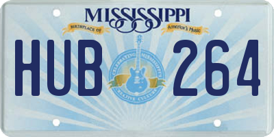 MS license plate HUB264