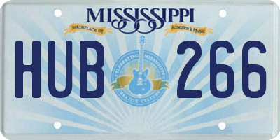 MS license plate HUB266