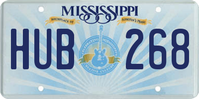 MS license plate HUB268
