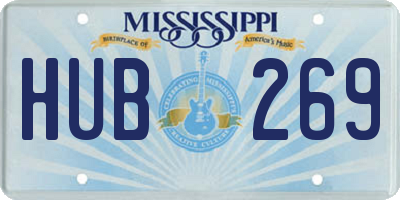MS license plate HUB269