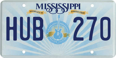 MS license plate HUB270
