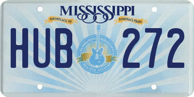 MS license plate HUB272