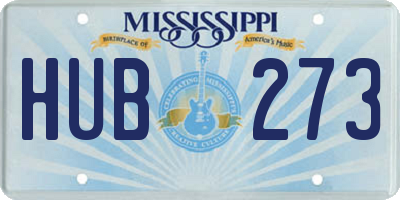 MS license plate HUB273