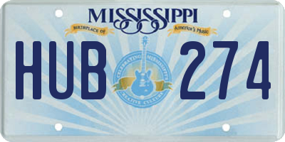 MS license plate HUB274