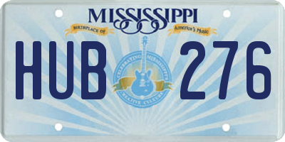 MS license plate HUB276