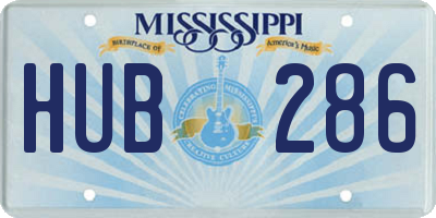 MS license plate HUB286