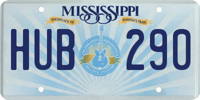 MS license plate HUB290