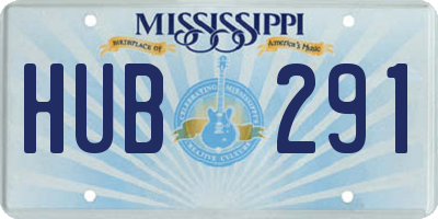 MS license plate HUB291