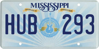 MS license plate HUB293