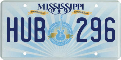 MS license plate HUB296