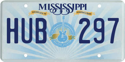 MS license plate HUB297