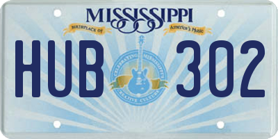 MS license plate HUB302