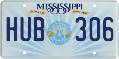 MS license plate HUB306