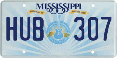 MS license plate HUB307