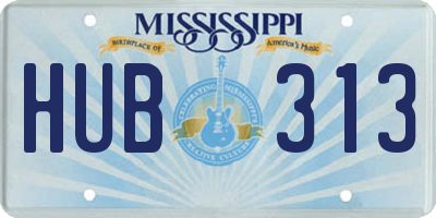 MS license plate HUB313