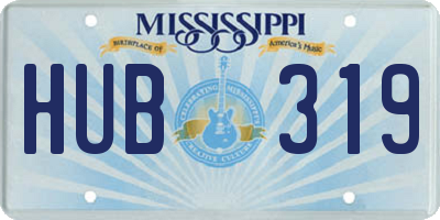MS license plate HUB319