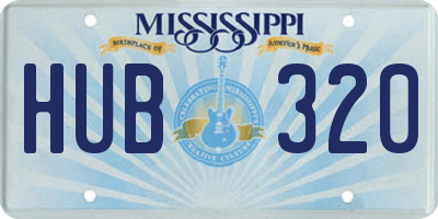 MS license plate HUB320