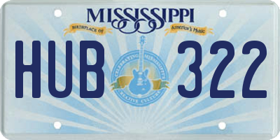 MS license plate HUB322