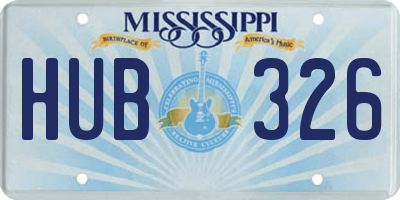 MS license plate HUB326