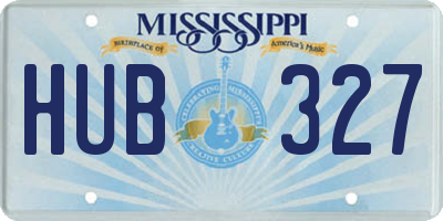 MS license plate HUB327