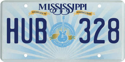 MS license plate HUB328